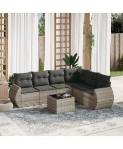 vidaXL vidaXL 7-cz. zestaw wypoczynkowy do ogrodu, z poduszkami, jasnoszary Dārza mēbeļu komplekti