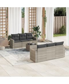 vidaXL vidaXL 7-cz. zestaw wypoczynkowy do ogrodu, z poduszkami, jasnoszary Dārza mēbeļu komplekti