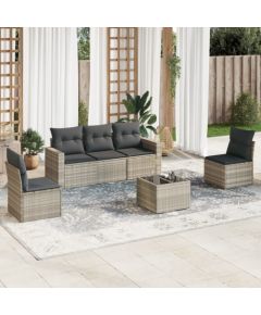 vidaXL vidaXL 6-cz. zestaw mebli ogrodowych z poduszkami, jasnoszary Dārza mēbeļu komplekti