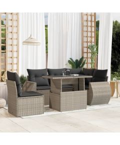 vidaXL vidaXL 6-cz. zestaw mebli ogrodowych, z poduszkami, jasnoszary Dārza mēbeļu komplekti