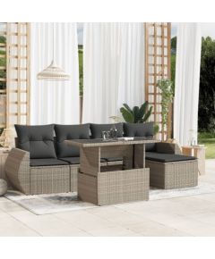 vidaXL vidaXL 6-cz. zestaw mebli ogrodowych, z poduszkami, jasnoszary Dārza mēbeļu komplekti