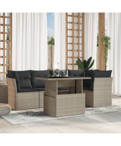 vidaXL vidaXL 6-cz. zestaw mebli ogrodowych, z poduszkami, jasnoszary Dārza mēbeļu komplekti