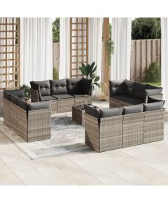 vidaXL vidaXL 13-cz. zestaw mebli ogrodowych, z poduszkami, jasnoszary Dārza mēbeļu komplekti