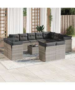 vidaXL vidaXL 13-cz. zestaw mebli ogrodowych, z poduszkami, jasnoszary Dārza mēbeļu komplekti