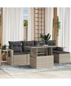 vidaXL vidaXL 6-cz. zestaw mebli ogrodowych, z poduszkami, jasnoszary Dārza mēbeļu komplekti