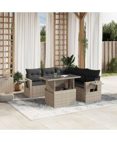 vidaXL vidaXL 6-cz. zestaw mebli ogrodowych, z poduszkami, jasnoszary Dārza mēbeļu komplekti