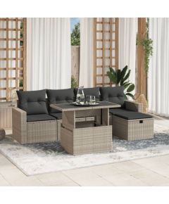 vidaXL vidaXL 6-cz. zestaw mebli ogrodowych, z poduszkami, jasnoszary Dārza mēbeļu komplekti