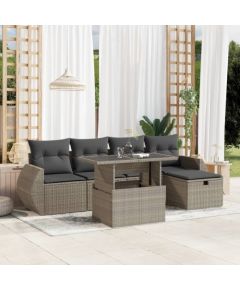 vidaXL vidaXL 6-cz. zestaw mebli ogrodowych, z poduszkami, jasnoszary Dārza mēbeļu komplekti