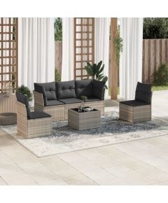 vidaXL vidaXL 6-cz. zestaw mebli ogrodowych, z poduszkami, jasnoszary Dārza mēbeļu komplekti