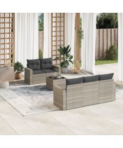 vidaXL vidaXL 6-cz. zestaw mebli ogrodowych, z poduszkami, jasnoszary Dārza mēbeļu komplekti