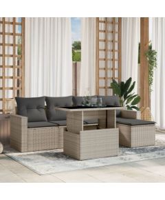 vidaXL vidaXL 6-cz. zestaw mebli ogrodowych, z poduszkami, jasnoszary Dārza mēbeļu komplekti