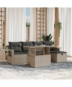 vidaXL vidaXL 6-cz. zestaw mebli ogrodowych, z poduszkami, jasnoszary Dārza mēbeļu komplekti