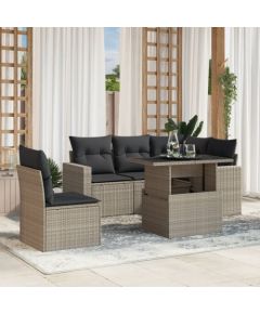 vidaXL vidaXL 6-cz. zestaw mebli ogrodowych, z poduszkami, jasnoszary Dārza mēbeļu komplekti