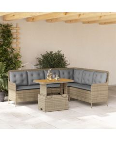 vidaXL vidaXL 2-cz. zestaw mebli ogrodowych z poduszkami, beżowy, polirattan Dārza mēbeļu komplekti