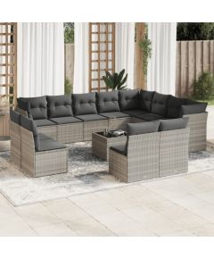 vidaXL vidaXL 13-cz. zestaw mebli ogrodowych, z poduszkami, jasnoszary Dārza mēbeļu komplekti