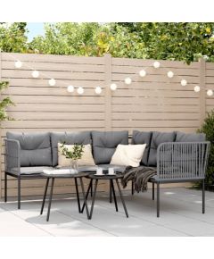 vidaXL vidaXL Ogrodowy zestaw mebli z poduszkami, czarny, stal i textilene Dārza mēbeļu komplekti