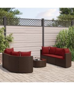 vidaXL vidaXL 7-cz. zestaw wypoczynkowy do ogrodu, z poduszkami, brązowy Dārza mēbeļu komplekti