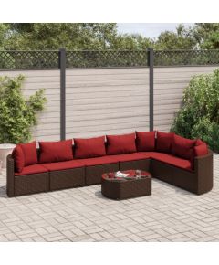 vidaXL vidaXL 8-cz. zestaw wypoczynkowy do ogrodu, z poduszkami, brązowy Dārza mēbeļu komplekti