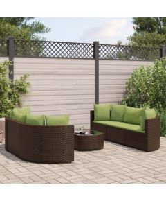 vidaXL vidaXL 7-cz. zestaw wypoczynkowy do ogrodu, z poduszkami, brązowy Dārza mēbeļu komplekti