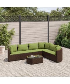 vidaXL vidaXL 7-cz. zestaw wypoczynkowy do ogrodu, z poduszkami, brązowy Dārza mēbeļu komplekti