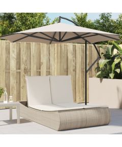 vidaXL vidaXL Podwójna leżanka z poduszkami, beżowa, polirattan Шезлонги и пляжные стулья