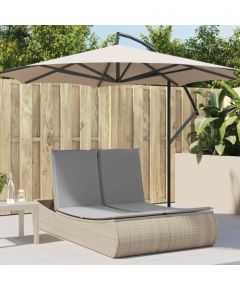 vidaXL vidaXL Podwójna leżanka z poduszkami, beżowa, polirattan Шезлонги и пляжные стулья