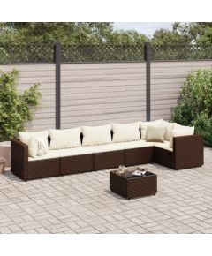 vidaXL vidaXL 7-cz. zestaw wypoczynkowy do ogrodu, z poduszkami, rattan PE Dārza mēbeļu komplekti