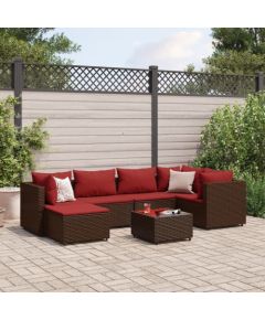 vidaXL vidaXL 7-cz. zestaw wypoczynkowy do ogrodu, z poduszkami, rattan PE Dārza mēbeļu komplekti