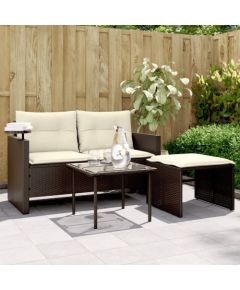 vidaXL vidaXL 3-cz. zestaw wypoczynkowy do ogrodu, poduszki, brąz, polirattan Dārza mēbeļu komplekti