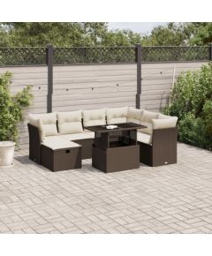 vidaXL vidaXL 8-cz. zestaw wypoczynkowy do ogrodu, z poduszkami, brązowy Dārza mēbeļu komplekti