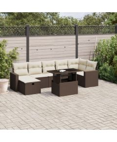 vidaXL vidaXL 8-cz. zestaw wypoczynkowy do ogrodu, z poduszkami, brązowy Dārza mēbeļu komplekti