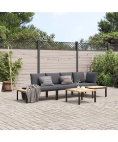 vidaXL vidaXL 4-cz. zestaw mebli do ogrodu, z poduszkami, czarne aluminium Dārza mēbeļu komplekti