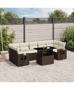 vidaXL vidaXL 8-cz. zestaw wypoczynkowy do ogrodu, z poduszkami, brązowy Dārza mēbeļu komplekti