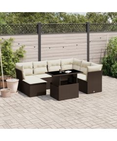 vidaXL vidaXL 8-cz. zestaw wypoczynkowy do ogrodu, z poduszkami, brązowy Dārza mēbeļu komplekti