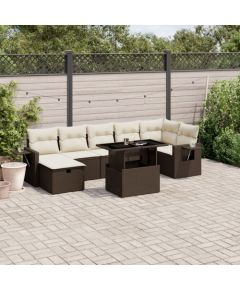 vidaXL vidaXL 8-cz. zestaw wypoczynkowy do ogrodu, z poduszkami, brązowy Dārza mēbeļu komplekti