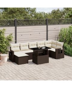 vidaXL vidaXL 8-cz. zestaw wypoczynkowy do ogrodu, z poduszkami, brązowy Dārza mēbeļu komplekti