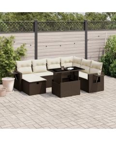 vidaXL vidaXL 8-cz. zestaw wypoczynkowy do ogrodu, z poduszkami, brązowy Dārza mēbeļu komplekti