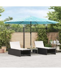 vidaXL vidaXL Parasol ogrodowy na stalowym słupku, niebieski, 388x388x248 cm Jaunumi -Dārzam