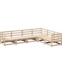 vidaXL 6-częściowy zestaw mebli ogrodowych, lite drewno sosnowe Dārza mēbeļu komplekti