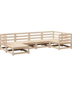 vidaXL 6-częściowy zestaw mebli ogrodowych, lite drewno sosnowe Dārza mēbeļu komplekti