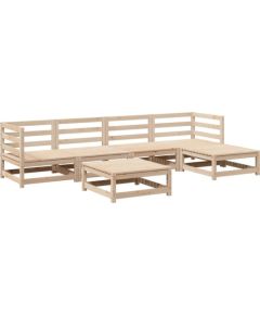 vidaXL 6-częściowy zestaw mebli ogrodowych, lite drewno sosnowe Dārza mēbeļu komplekti