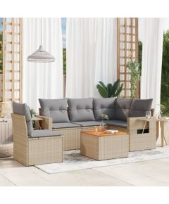 vidaXL 6-częściowy zestaw mebli ogrodowych z poduszkami, mieszany beż Dārza mēbeļu komplekti