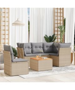 vidaXL 6-częsciowy zestaw mebli ogrodowych z poduszkami, mieszany beż Dārza mēbeļu komplekti