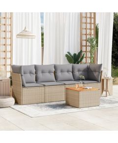 vidaXL 5-częsciowy zestaw mebli ogrodowych z poduszkami, mieszany beż Dārza mēbeļu komplekti