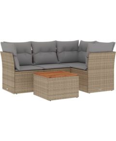 vidaXL 5-częsciowy zestaw mebli ogrodowych z poduszkami, mieszany beż Dārza mēbeļu komplekti