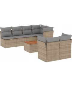 vidaXL 6-częsciowy zestaw mebli ogrodowych z poduszkami, mieszany beż Dārza mēbeļu komplekti