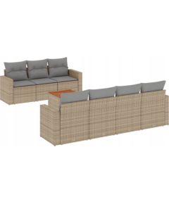 vidaXL 8-częsciowy zestaw mebli ogrodowych z poduszkami, mieszany beż Dārza mēbeļu komplekti