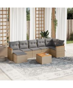 vidaXL 8-częsciowy zestaw mebli ogrodowych z poduszkami, mieszany beż Dārza mēbeļu komplekti