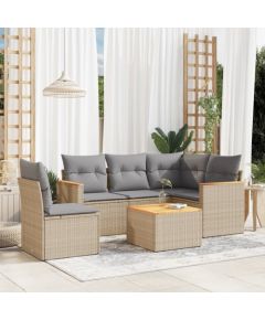 vidaXL 6-częsciowy zestaw mebli ogrodowych z poduszkami, mieszany beż Dārza mēbeļu komplekti