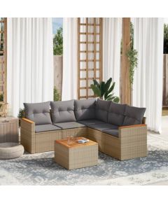 vidaXL 6-częsciowy zestaw mebli ogrodowych z poduszkami, mieszany beż Dārza mēbeļu komplekti